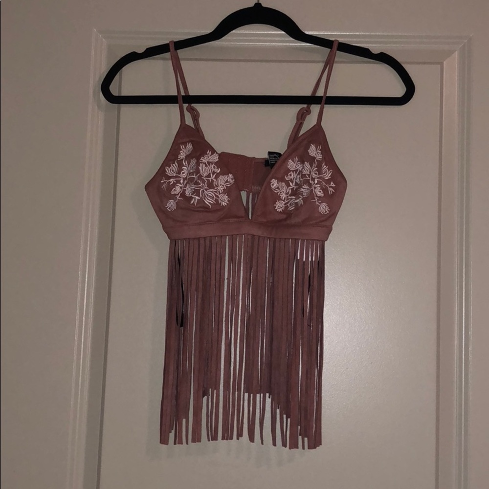 Forever 21 pink fringe top